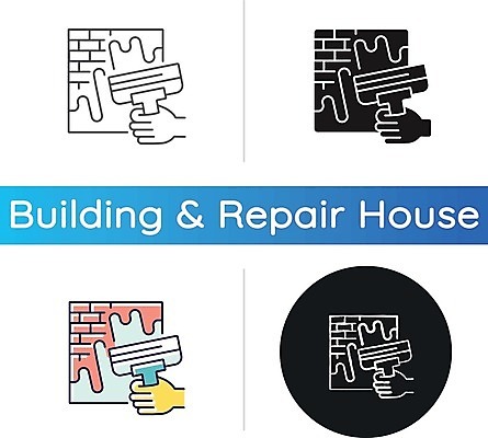 EPS 해외이미지 벽 일러스트 페인팅 들기 사람없음 세트 페인트 색칠 원형 손모양 페인트롤러 해외일러스트 모양 도형 모션 파일형식 벡터 손_신체부위 이미지허브