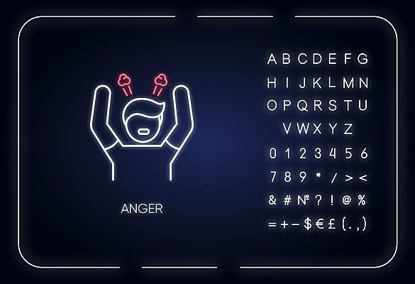 EPS 해외이미지 일러스트 사람모양 사람없음 손들기 분노 네온 해외일러스트 모양 감정 모션 파일형식 벡터 이미지허브