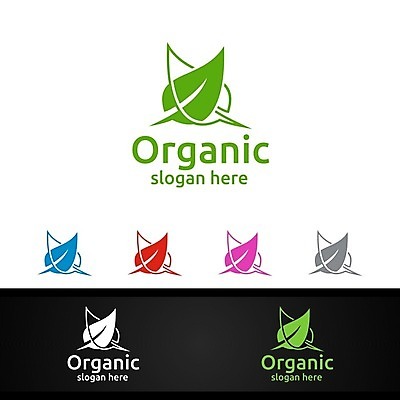 EPS 해외이미지 디자인 잎 사람없음 심볼 에코 유기농 겹침 바이오 브랜딩 해외일러스트 식물 웰빙 환경 파일형식 벡터 이미지허브