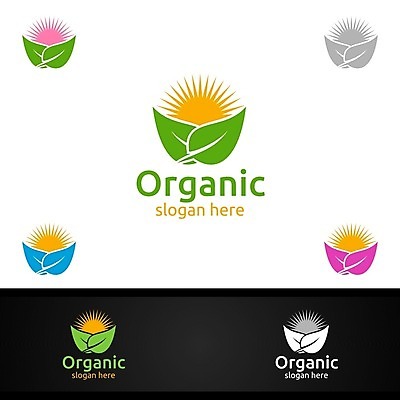 EPS 해외이미지 디자인 잎 사람없음 태양 심볼 에코 유기농 바이오 브랜딩 해외일러스트 자연요소 식물 웰빙 환경 파일형식 벡터 이미지허브