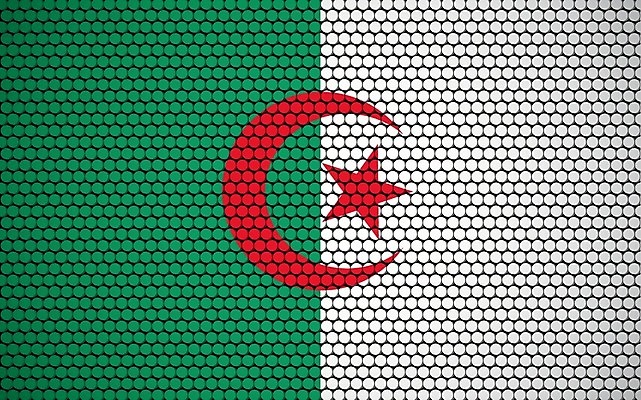 EPS 해외이미지 디자인 별 백그라운드 패턴 일러스트 아프리카 벽지 표면 추상 미래 그래픽 장식 빨간색 파란색 줄무늬 달 흰색 깃발 원형 심볼 사인 질감 모자이크 알제리 전국 해외일러스트 자연요소 도형 나라 컬러 컨셉 무늬 파일형식 벡터 이미지허브