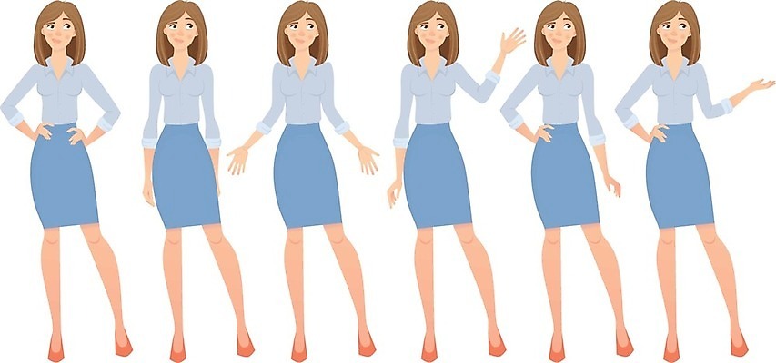 EPS 해외이미지 캐릭터 감정 포즈 일러스트 비즈니스 세트 비즈니스우먼 만화 고민 불만 의심 불평 해외일러스트 일러캐릭터 여자 직장인 파일형식 벡터 이미지허브