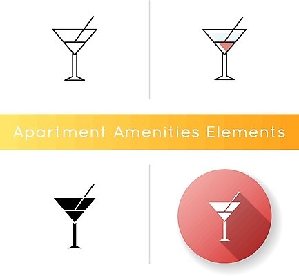 EPS 해외이미지 일러스트 사람없음 세트 칵테일 원형 칵테일잔 해외일러스트 도형 술잔 주류 파일형식 벡터 이미지허브