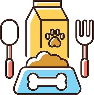 EPS 해외이미지 포크 일러스트 사람없음 숟가락 개밥그릇 개사료 펫케어 해외일러스트 우유갑 그릇 식기 수저 관리 우유 먹이 애견용품 파일형식 벡터 이미지허브