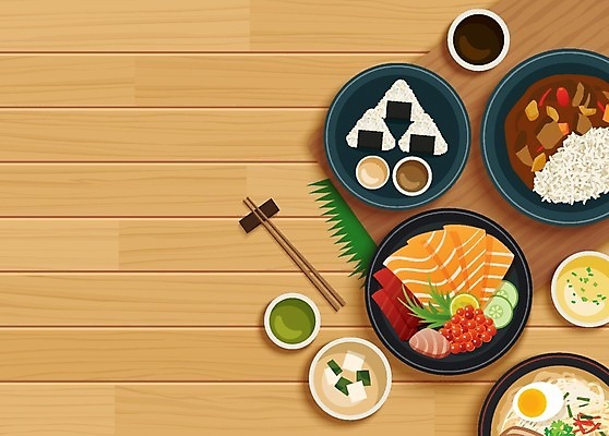 EPS 해외이미지 전통 접시 디자인 아시아 문화 백그라운드 채소 일러스트 탁자 밥 건강 육류 어류 요리 동양인 목재 세트 우주 주방 식당 계란 일본 식사 초밥 회 신선 맛 정상 먹기 메뉴 날것 롤 연어 카레 점심식사 채식주의자 카피스페이스 해외일러스트 나무 식기 나라 음식 가구 컨셉 식재료 재료 모션 인종 상점 알 수중동물 공백 채식 일본음식 파일형식 벡터 이미지허브