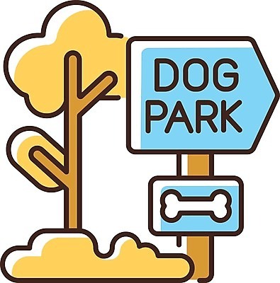 EPS 해외이미지 나무 공원 일러스트 뼈 사람없음 산책 표지판 펫케어 해외일러스트 식물 공공시설 휴식 알림판 관리 파일형식 벡터 이미지허브
