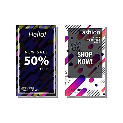 EPS 해외이미지 세로배너 일러스트 추상 타이포그라피 사람없음 쇼핑 세트 세일 지오메트릭 해외일러스트 문자 배너 무늬 세로 파일형식 벡터 이미지허브