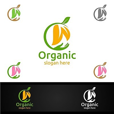 EPS 해외이미지 디자인 잎 사람없음 원형 심볼 에코 유기농 손모양 감싸기 바이오 브랜딩 해외일러스트 모양 도형 식물 웰빙 모션 환경 파일형식 벡터 손_신체부위 이미지허브