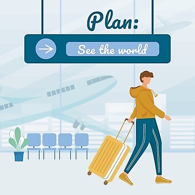 EPS 해외이미지 남자 포스터 화살표 화분 화초 여행 의자 일러스트 비행기 한명 성인 캐리어 당기기 즐거움 휴양지 성인남자한명만 해외일러스트 식물 1 감정 가구 항공교통 모션 대중교통 사람 여행가방 장소 남자한명만 성인남자만 파일형식 벡터 이미지허브