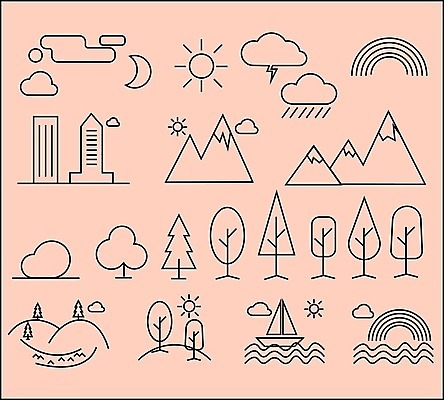 EPS 해외이미지 나무 식물 구름 디자인 선 컨셉 밭 일러스트 건축양식 자연 날씨 주택 풍경 야외 건물 그래픽 세트 도시 수집 심볼 언덕 사인 유기농 윤곽 엘리먼트 해외일러스트 자연요소 건축물 웰빙 건축 농업 생태계 파일형식 벡터 이미지허브