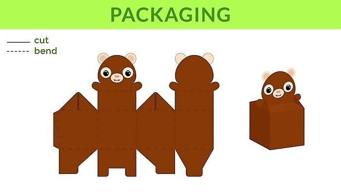 EPS 해외이미지 가방 일러스트 사람없음 원숭이 종이접기 DIY 전개도 해외일러스트 잡화 종이 포유류 취미 접기 파일형식 벡터 동물 모션 이미지허브