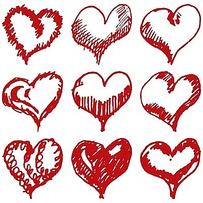 EPS 해외이미지 일러스트 사랑 사람없음 빨간색 하트 해외일러스트 모양 감정 컬러 파일형식 벡터 이미지허브