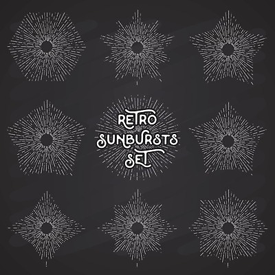 EPS 해외이미지 디자인 별 선 백그라운드 일러스트 추상 미술 사람없음 빛 세트 복고 방사형 스타일 효과 썬버스트 해외일러스트 자연요소 무늬 문화예술 파일형식 벡터 이미지허브