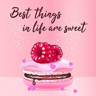 EPS 해외이미지 배너 분홍색 일러스트 사람없음 장식 하트 달콤 산딸기 마카롱 해외일러스트 모양 컬러 과일 디저트 맛 파일형식 벡터 이미지허브