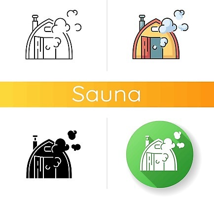 EPS 해외이미지 일러스트 사람없음 세트 원형 연기 사우나 해외일러스트 도형 파일형식 벡터 이미지허브