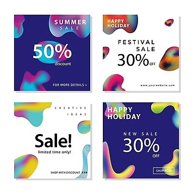 EPS 해외이미지 디자인 일러스트 추상 타이포그라피 사람없음 쇼핑 세트 세일 흰색 남색 그라데이션 해외일러스트 문자 컬러 무늬 파일형식 벡터 이미지허브