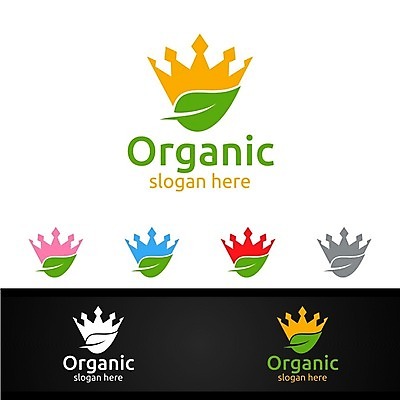 EPS 해외이미지 디자인 잎 왕관 사람없음 심볼 에코 유기농 바이오 브랜딩 해외일러스트 식물 웰빙 환경 파일형식 벡터 이미지허브