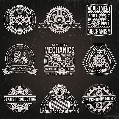 EPS 해외이미지 디자인 실루엣 산업 스티커 일러스트 세트 라벨 금속 힘 기계 수확 업무 바퀴 작업실 수리 인쇄 심볼 서비스 사인 톱니바퀴 복고 배지 정비공 기어 공학 우표 모터 구성 그런지 엘리먼트 옛날 해외일러스트 교육 농업 재질 프레임 촬영기법 작업 기술자 파일형식 벡터 이미지허브