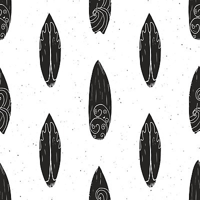 EPS 해외이미지 파도 패턴 일러스트 흑백 사람없음 서핑보드 서핑 손그림 해외일러스트 바다 무늬 촬영기법 수상스포츠 보드_스포츠 파일형식 벡터 이미지허브