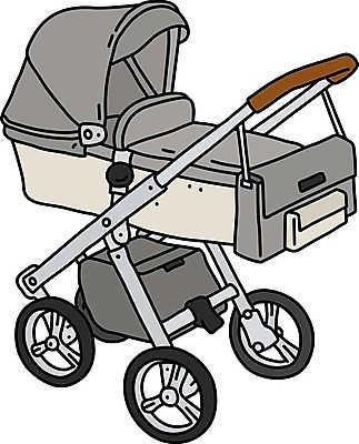 EPS 해외이미지 어린이 일러스트 베개 엄마 빛 카트 산책 이불 회색 흰색 아기 신생아 잠 만화 유모차 해외일러스트 컬러 가족 침구 휴식 사람 아기용품 파일형식 벡터 이미지허브