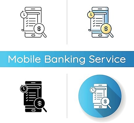 EPS 해외이미지 시계 일러스트 돋보기 사람없음 스마트폰 세트 원형 체크표시 모바일뱅킹 스마트뱅킹 체크리스트 해외일러스트 도형 핸드폰 스마트기기 확인 뱅킹 파일형식 벡터 이미지허브