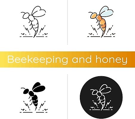 EPS 해외이미지 여러마리 일러스트 사람없음 세트 독약 원형 공격 찌르기 독성 벌침 해외일러스트 도형 다수 모션 파일형식 벡터 이미지허브