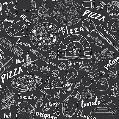 EPS 해외이미지 디자인 패턴 토마토 일러스트 재료 양파 치즈 새우 파프리카 피자 패스트푸드 마늘 사람없음 소시지 올리브오일 스케치 올리브 주걱 베이컨 밀대 토마토소스 마르게리타피자 앤초비 피자주걱 피자집 화덕 해외일러스트 열매 무늬 채소 주방용품 유제품 서양음식 돼지고기 갑각류 미술 상점 소스_음식 가공식품 기름_음식 인스턴트 화로 파일형식 벡터 이미지허브