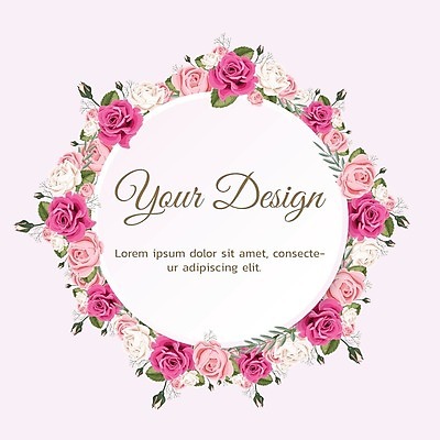 EPS 해외이미지 꽃 분홍색 결혼 꽃무늬 일러스트 장미 봄 인사 신용카드 생일 초대 해외일러스트 식물 계절 기념일 컬러 무늬 이벤트 금융 예절 파일형식 벡터 이미지허브