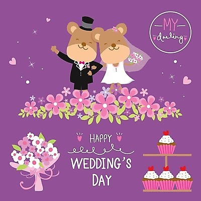 EPS 해외이미지 식물 동물 캐릭터 커플 드레스 꽃 행복 꽃다발 결혼 일러스트 곰 결혼식 남편 사랑 장식 귀여움 케이크 빵집 신혼여행 벚꽃 하트 축하 아내 달콤 만화 컵케이크 해외일러스트 일러캐릭터 모양 옷 감정 컨셉 포유류 관계 디저트 이벤트 상점 맛 파일형식 벡터 이미지허브