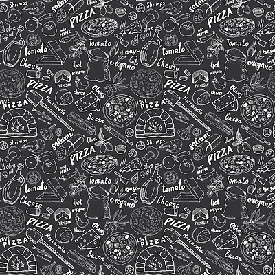 EPS 해외이미지 디자인 패턴 토마토 일러스트 재료 치즈 새우 사람없음 올리브오일 올리브 밀가루 주걱 베이컨 바질 살라미 앤초비 칠리고추 피자주걱 피자칼 화덕 해외일러스트 열매 무늬 채소 고추 주방용품 유제품 돼지고기 갑각류 기름_음식 가루 화로 파일형식 벡터 이미지허브