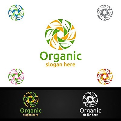 EPS 해외이미지 디자인 잎 사람없음 원형 심볼 에코 유기농 바이오 브랜딩 해외일러스트 도형 식물 웰빙 환경 파일형식 벡터 이미지허브