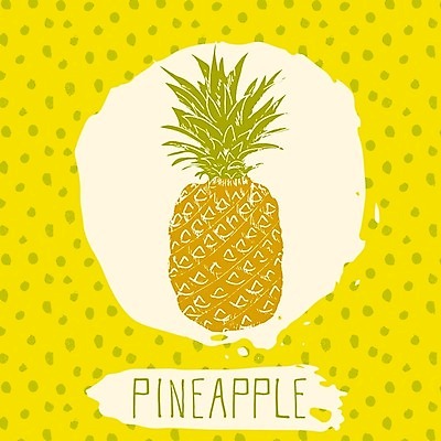 EPS 해외이미지 패턴 일러스트 사람없음 노란색 물방울무늬 파인애플 해외일러스트 컬러 무늬 과일 열대과일 파일형식 벡터 이미지허브