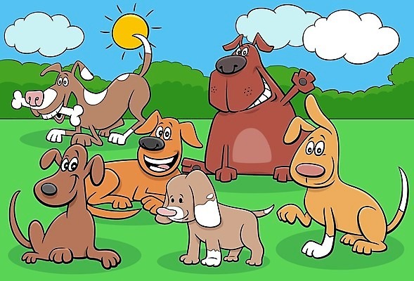 EPS 해외이미지 일러스트 뼈 앉기 사람없음 세트 태양 귀여움 강아지 만화 심플 손인사 해외일러스트 자연요소 컨셉 모션 반려동물 인사 개 파일형식 벡터 이미지허브