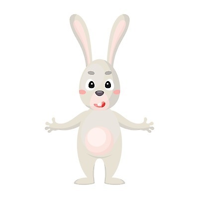 EPS 해외이미지 한마리 동물캐릭터 일러스트 팔벌리기 사람없음 토끼 해외일러스트 일러캐릭터 동물 캐릭터 1 포유류 모션 반려동물 파일형식 벡터 이미지허브