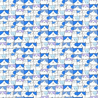 EPS 해외이미지 디자인 백그라운드 패턴 일러스트 사람없음 파란색 고양이 패턴백그라운드 흰색 해외일러스트 컬러 무늬 포유류 반려동물 파일형식 벡터 이미지허브