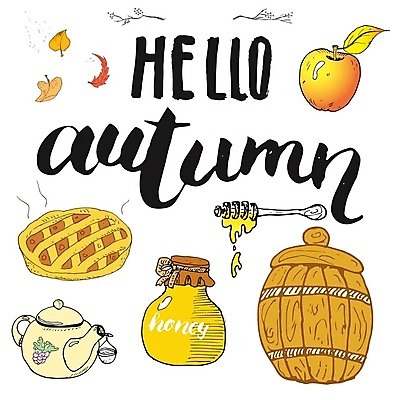 EPS 해외이미지 낙엽 일러스트 사람없음 사과 찻주전자 파이 꿀 꿀단지 허니디퍼 해외일러스트 빵 잎 과일 주전자 도구 파일형식 벡터 이미지허브