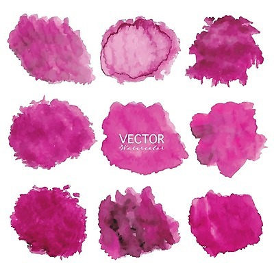 EPS 해외이미지 일러스트 타이포그라피 글자캘리그라피 사람없음 세트 얼룩 자주색 그런지 파스텔톤 트렌드컬러 비바마젠타 해외일러스트 문자 컬러 캘리그라피 파일형식 벡터 이미지허브