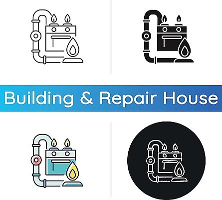 EPS 해외이미지 일러스트 불 사람없음 세트 원형 가스레인지 가스관 해외일러스트 자연요소 도형 가전제품 레인지 파일형식 벡터 이미지허브