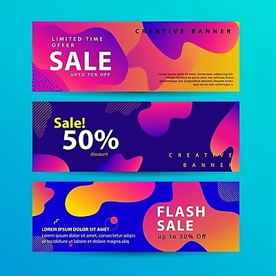 EPS 해외이미지 디자인 배너 가로배너 일러스트 추상 사람없음 그래픽 쇼핑 세트 세일 보라색 주황색 남색 해외일러스트 컬러 무늬 가로 파일형식 벡터 이미지허브