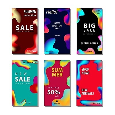 EPS 해외이미지 디자인 일러스트 추상 타이포그라피 사람없음 빨간색 초록색 쇼핑 세트 세일 검은색 그라데이션 빅세일 해외일러스트 문자 컬러 무늬 파일형식 벡터 이미지허브