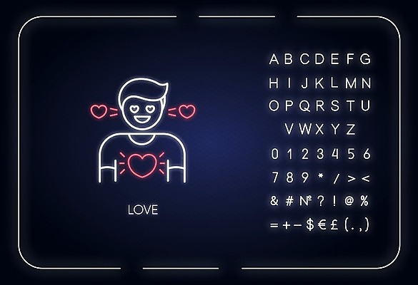 EPS 해외이미지 알파벳 남자 선 백그라운드 일러스트 사랑 한명 상반신 성인 타이포그라피 사람없음 하트 화려 심볼 네온 형광등 성인남자한명만 해외일러스트 모양 문자 1 영어 감정 컨셉 전등 사람 남자한명만 성인남자만 파일형식 벡터 이미지허브