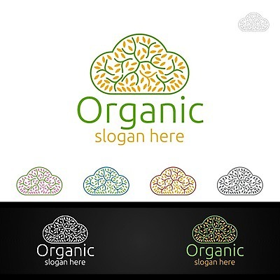 EPS 해외이미지 디자인 잎 사람없음 심볼 에코 유기농 구름모양 바이오 브랜딩 해외일러스트 모양 식물 웰빙 환경 파일형식 벡터 구름_자연 이미지허브