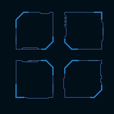 EPS 해외이미지 일러스트 프레임 사람없음 디지털 사이버 UI 인터페이스 SF 해외일러스트 파일형식 벡터 이미지허브