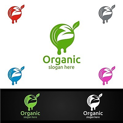 EPS 해외이미지 디자인 잎 사람없음 원형 심볼 에코 유기농 바이오 브랜딩 해외일러스트 도형 식물 웰빙 환경 파일형식 벡터 이미지허브