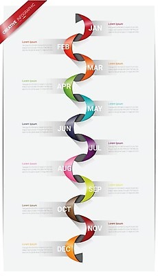 EPS 해외이미지 일러스트 사람없음 인포그래픽 연결 단계 월 해외일러스트 날짜 파일형식 벡터 이미지허브