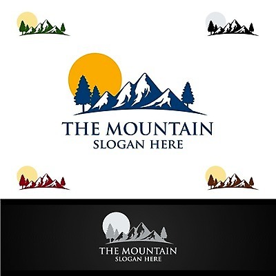 EPS 해외이미지 일러스트 하늘 산 사람없음 태양 농장 캠핑 숲 해외일러스트 자연요소 농업 레저 파일형식 벡터 이미지허브