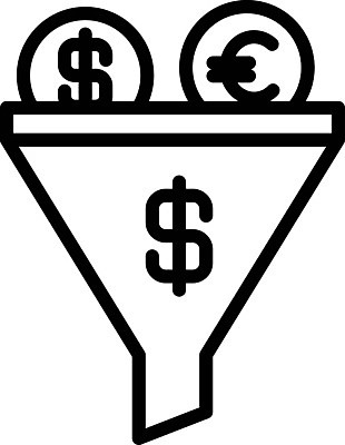 EPS 해외이미지 디자인 선 돈 일러스트 비즈니스 종류 금융 픽토그램 판매 달러 자료 유로 흰색 고객 심볼 사인 이익 고립 깔대기 마케팅 수입 얇은 엘리먼트 전환 필터 효과 해외일러스트 컬러 경제 재산 파일형식 벡터 이미지허브