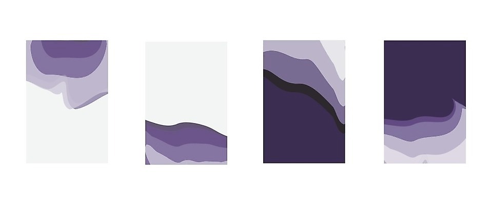 EPS 해외이미지 템플릿 포스터 백그라운드 일러스트 추상 세로 세트 컬러풀 보라색 그늘 심플 팩 해외일러스트 컬러 무늬 화장품 파일형식 벡터 이미지허브