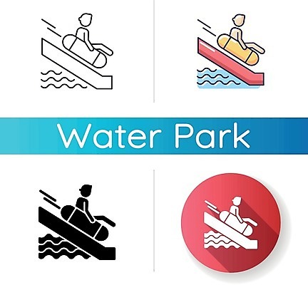 EPS 해외이미지 일러스트 사람모양 사람없음 세트 원형 미끄러짐 튜브 워터슬라이드 워터파크 해외일러스트 모양 도형 모션 수영장 파일형식 벡터 이미지허브