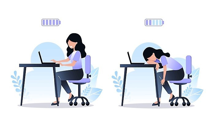 EPS 해외이미지 전신 여자 엎드리기 일러스트 피곤 앉기 성인 두명 업무 비즈니스우먼 바쁨 얼굴없음 성인여자만 해외일러스트 컨셉 비즈니스 모션 사람 작업 직장인 여자만 성인만 파일형식 벡터 이미지허브
